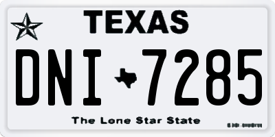 TX license plate DNI7285