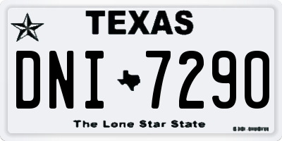 TX license plate DNI7290