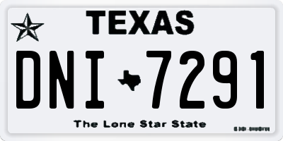 TX license plate DNI7291
