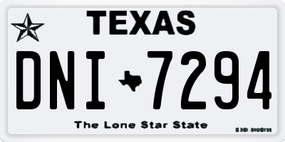 TX license plate DNI7294