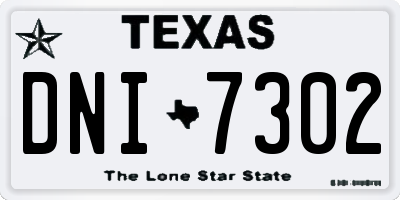 TX license plate DNI7302