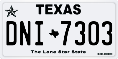 TX license plate DNI7303
