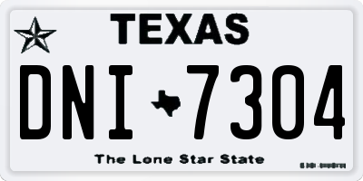 TX license plate DNI7304