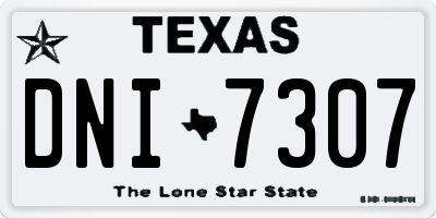 TX license plate DNI7307