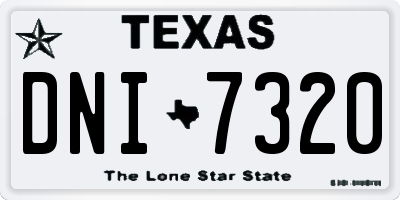 TX license plate DNI7320