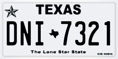 TX license plate DNI7321