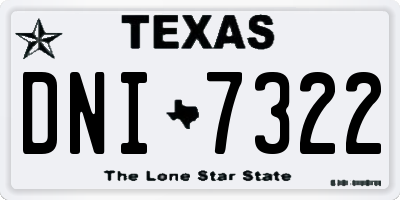 TX license plate DNI7322