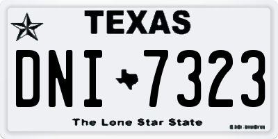 TX license plate DNI7323
