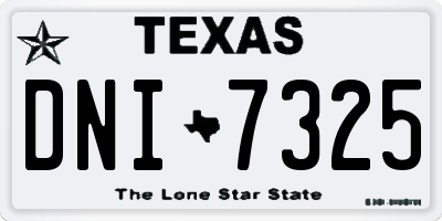 TX license plate DNI7325