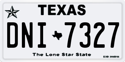 TX license plate DNI7327