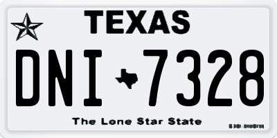 TX license plate DNI7328