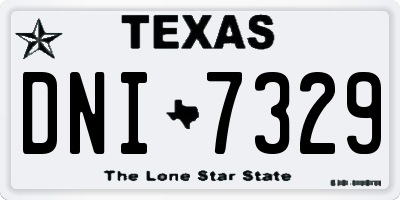 TX license plate DNI7329