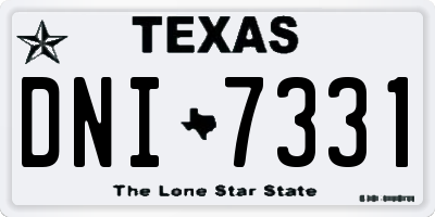 TX license plate DNI7331