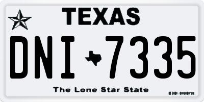 TX license plate DNI7335