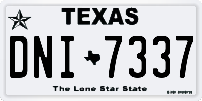 TX license plate DNI7337
