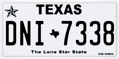 TX license plate DNI7338
