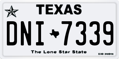 TX license plate DNI7339
