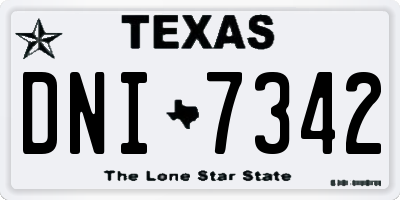 TX license plate DNI7342