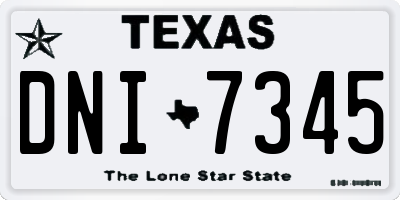 TX license plate DNI7345
