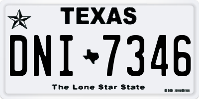 TX license plate DNI7346