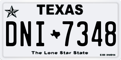 TX license plate DNI7348