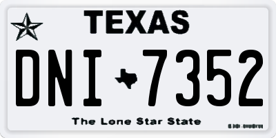 TX license plate DNI7352