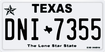 TX license plate DNI7355