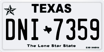 TX license plate DNI7359