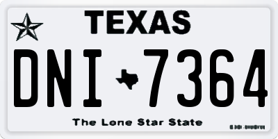 TX license plate DNI7364