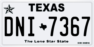 TX license plate DNI7367