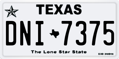 TX license plate DNI7375