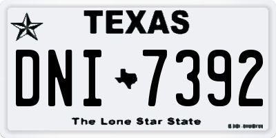 TX license plate DNI7392