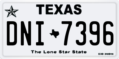 TX license plate DNI7396