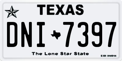 TX license plate DNI7397