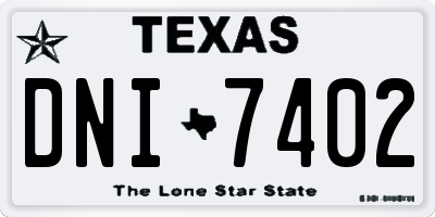 TX license plate DNI7402