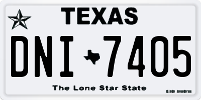 TX license plate DNI7405