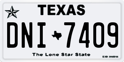 TX license plate DNI7409