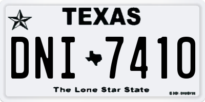 TX license plate DNI7410