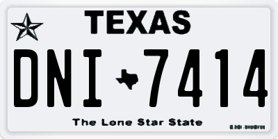 TX license plate DNI7414