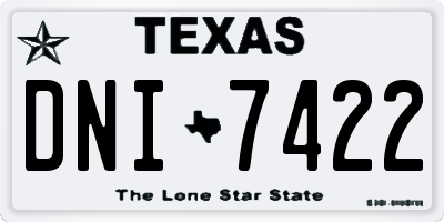 TX license plate DNI7422