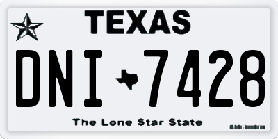 TX license plate DNI7428