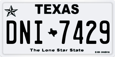 TX license plate DNI7429