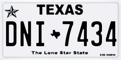 TX license plate DNI7434