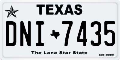 TX license plate DNI7435
