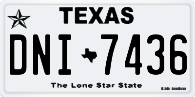 TX license plate DNI7436