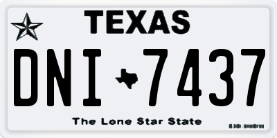 TX license plate DNI7437