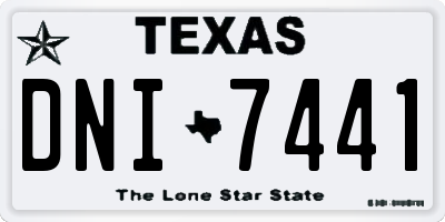 TX license plate DNI7441