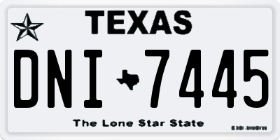 TX license plate DNI7445