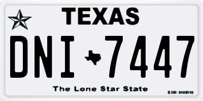 TX license plate DNI7447