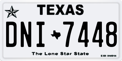 TX license plate DNI7448
